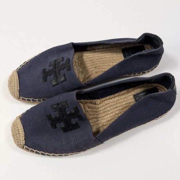 Great condition Tory Burch Weston Flat Espadrille shoes in Bright Navy - size 8M - Picture 3 of 17